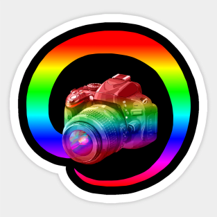 Camera Ombre Rainbow Swirl Sticker